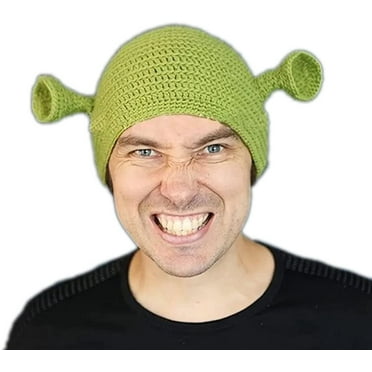 Ogre Beanie Knit Hats! Funny Beanie Hat Winter Skiing Slouchy Warm Cap! Soft Headwear for Men Women! Green