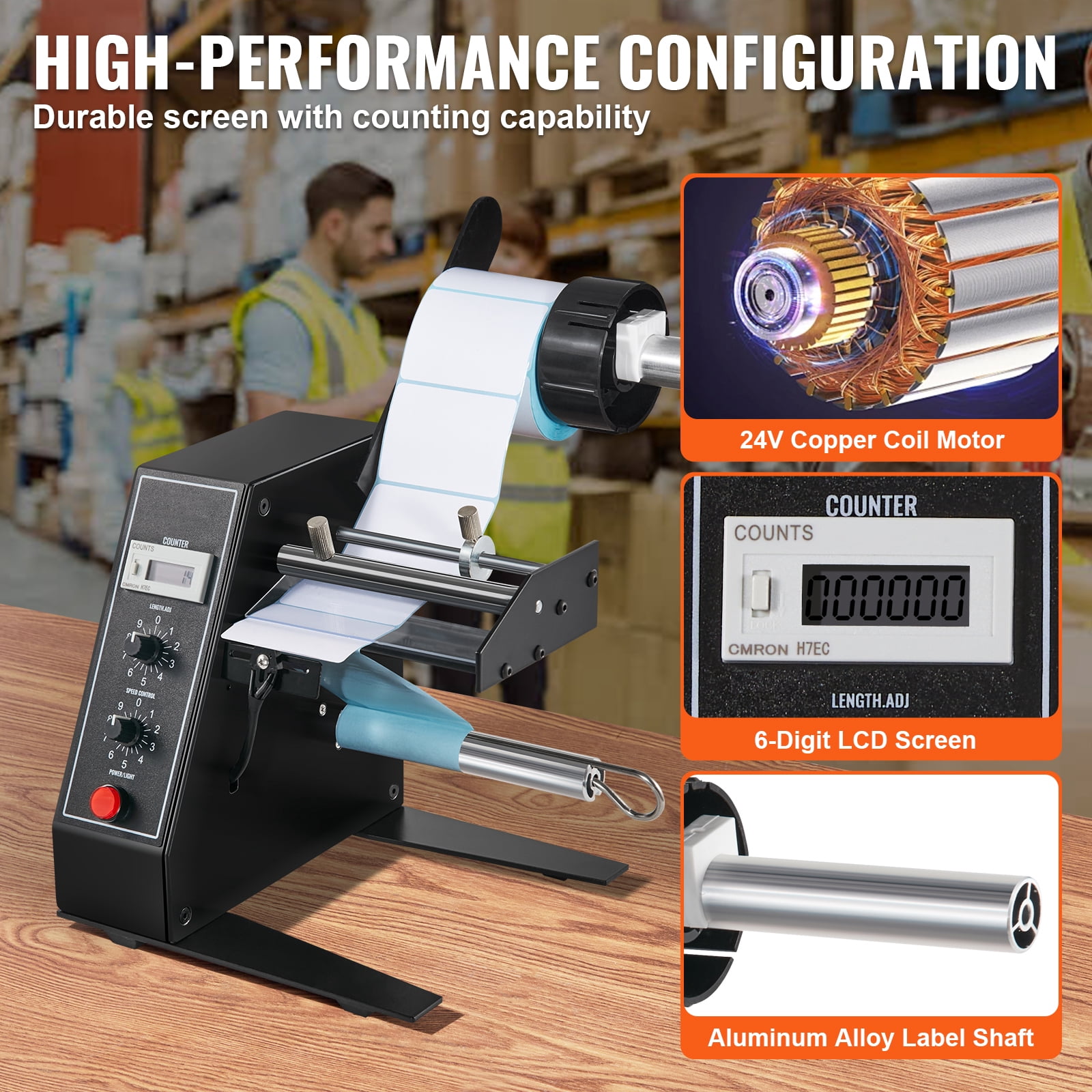 KFFKFF 0.6"-4.9" W Automatic Label Dispenser Stripper Sticker Separating Machine