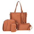 thumbnail image 1 of Tassel 4PCS Women Simple Single Shoulder Bag Soft PU Leather Crossbody Bag, 1 of 6