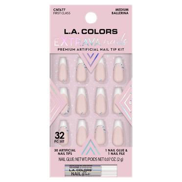L.A. COLORS Extrava Nail Tip, First Class, 32 Piece