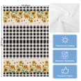 thumbnail image 5 of Sunflower Kitchen Towels Set of 2, Water Absorbent Dish Towel, Retro Buffalo Plaid Black White Country Bee Decorative Hand Towels - Quick Drying Cloth for Cooking Baking, 18x28 Inch, 5 of 8