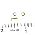 thumbnail image 3 of 18K Solid yellow Gold Tiny twisted Open Circle Post Earrings, 3 of 4