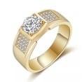 thumbnail image 4 of Men's Wedding CZ Jewelry Band 925 Silver, Gold Engagement Fashion Ring Size 7-12, 4 of 6