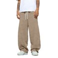 thumbnail image 2 of Baggy Sweatpants Men Casual Drawstring Waist Lightweight Wide Leg Sweat Pants for Men Camel M, 2 of 6