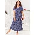 thumbnail image 5 of Dreams & Co. Plus Size Long Floral Print Cotton Gown, 5 of 6
