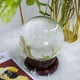 thumbnail image 4 of Bola de cristal de 150 mm, bola de cristal transparente, bola de cristal artificial, bola de cristal curativa mágica, bola de lente con soporte de madera, 4 of 5