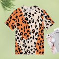 thumbnail image 4 of Leopard Print Pattern Womens Tops Women's Fashion Casual Short Sleeve Flower Print Round Neck Pullover Top Blouse, 4 of 6