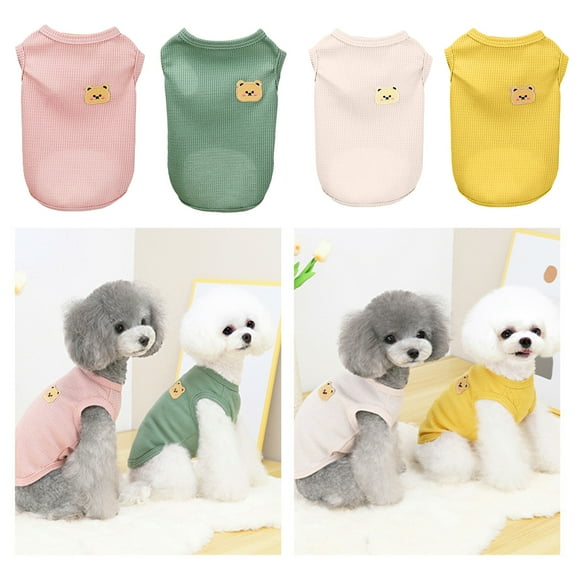 Dog Shirts Pet Shirts Dog T-Shirt Puppy Casual Dog Vest Puppy Vest Pet Clothing Cute Bear Pattern Clothes for Small Dogs Doggie Tee Spring Summer Apparel Female Dog Shirt Park Wear