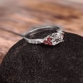 thumbnail image 2 of aquamarine ring, emerald cut aquamarine, Pink Sapphire engagement ring, Aquamarine & Sapphire wedding ring, birthstone ring, engagement ring, anniversary ring, 2 of 2