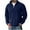 Navy, variant on Men's 1/4 Zip Fleece Pullover Long Sleeve Stand Collar Fuzzy Sweater Sweatshirts with Pockets Solid Outerwear (XL, Navy)