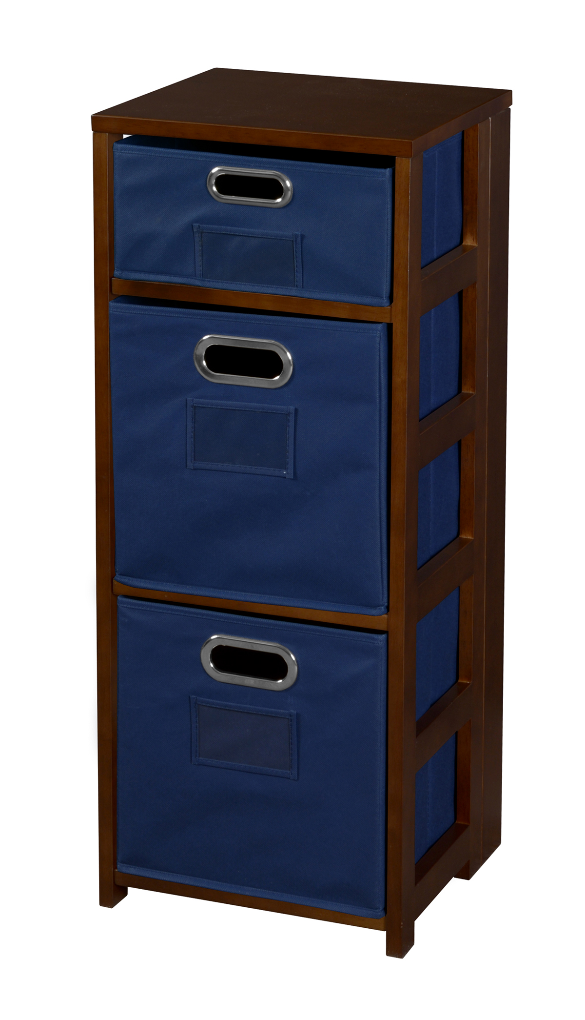 Niche Flip Flop 34 in. Square Folding Bookcase with Folding Fabric Bins ...