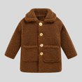 thumbnail image 2 of ZCFZJW Toddler Baby Girls Duffle Overcoat Winter Wool Fleece Sherpa Jacket Windproof Thick Cardigan Trench Lapel Parka Coat for Kids(Coffee,7-8Years), 2 of 9