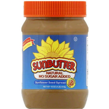SunButter Natural No Sugar Added Sunflower Seed Spread, 16 oz, (Pack of