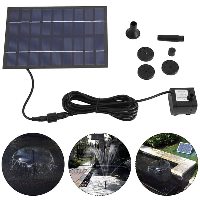 WALFRONT Solar Panel Powered Water Fountain Pump Fish Tank Pond Pool Home Garden Watering Kit, Solar Pump Kit, Solar Pond Pump