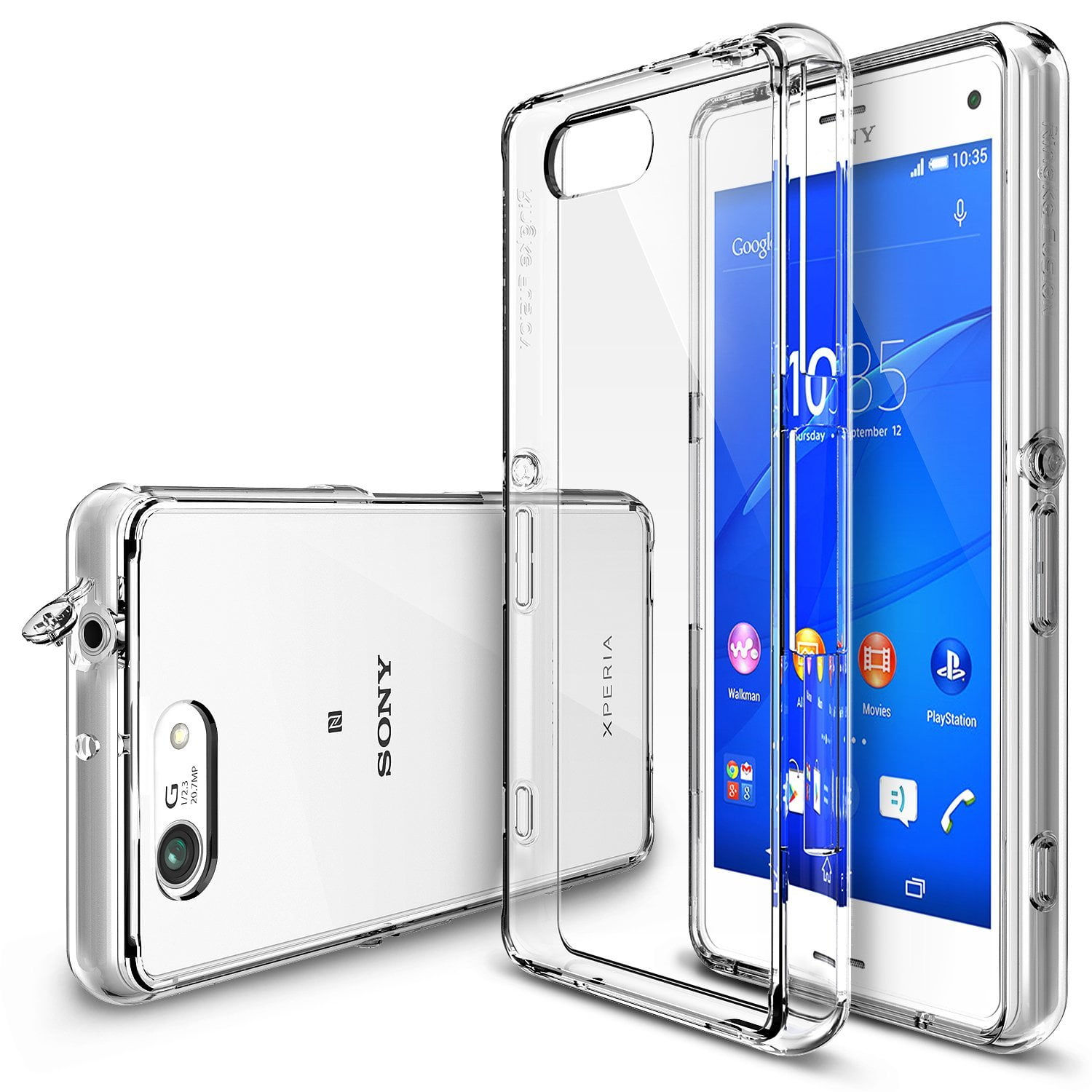 Ciro verkorten Cyclopen Ringke Fusion Case Compatible with Sony Xperia Z3 Compact, Transparent PC  Back TPU Bumper Drop Protection Phone Cover - Clear - Walmart.com