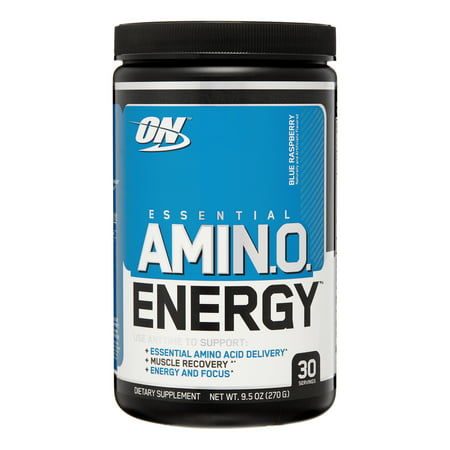 Optimum Nutrition Amino Energy Pre Workout + Essential Amino Acids Powder, Blue Raspberry, 30
