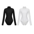 thumbnail image 2 of Women's Turtle Mock Neck Turtleneck Long Sleeve Slim Fit Tops Bodysuits Jumpsuit For Party Evening Sport Date Dance Show Club Work Beach School, 2 of 8