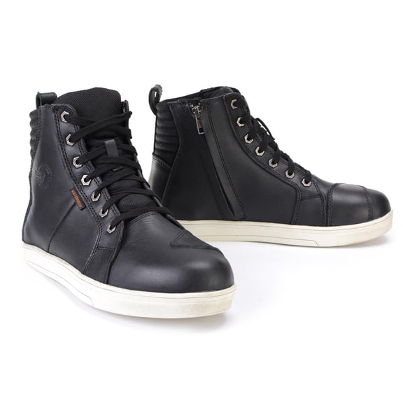 Milwaukee Leather MBM9114 Men's Black Waterproof Leather Street Riding Shoes with Shift Protection and Ankle Support 9.5