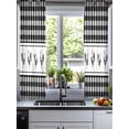 thumbnail image 2 of Farmhouse Black Plaid Sheer Curtains 39 Inch Length 2 Panels Set for Living Room/Bedroom, Vintage Country Cock Checkered Kitchen Curtains Grommet Semi-Sheer Curtains Window Treatments 27.5"x39"x2, 2 of 7
