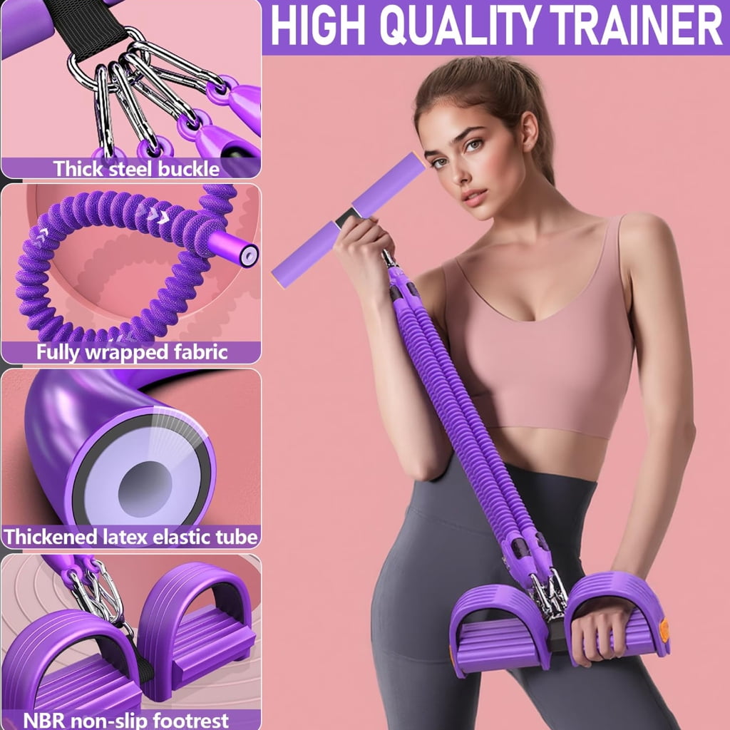 Full Body Sculpting Exercise Equipment Nonslip Foot Pedals Resistance Band For Safe Training