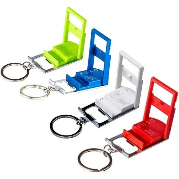 FUSO Multi-Function Keychain with Smartphone Stand – Pack Of 4 (Red, Green, Blue, White)