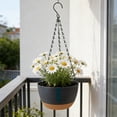 thumbnail image 2 of Hanging Planters For Indoor Plants,8 Inch Pot Indoor Outdoor Hanging Baskets,Hanging Flower Pots With Drainage Holes And Chain For Garden Porch Plants(Black), 2 of 6