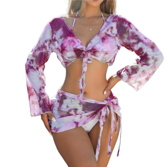 Kukoosong Women's Two Piece Swimsuit Set with Swim Skirt, Open Back Racerback, Back-Smoothing High Elastic Bikini for Beach and Pool