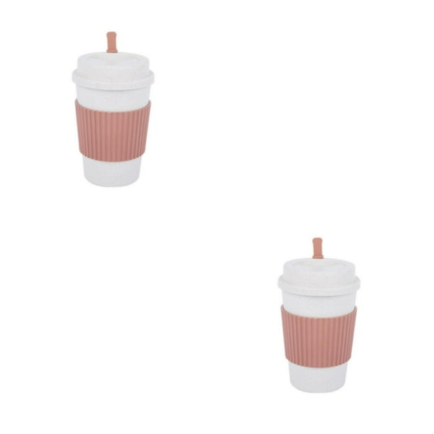 Wosthever Taza de café de trigo, taza de té, barra de sellado para el hogar montada en el vehículo, botella de moda, artículos para beber, Rosa 2Conjunto