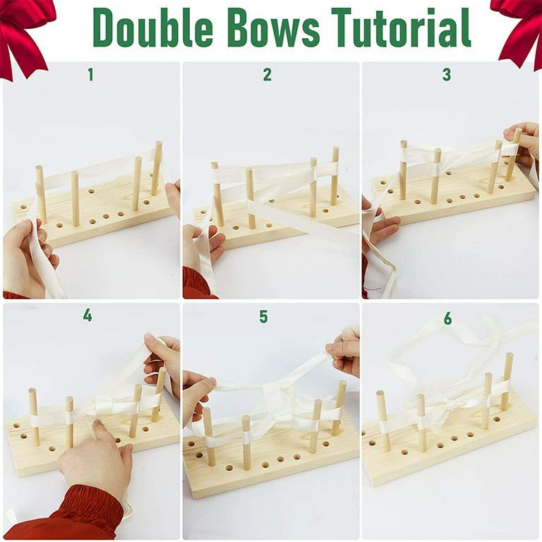 Ymiko Bow Making Kit,Bow Maker For Ribbon Wooden Multi Size With Wooden  Board Sticks For Making Bows DIY Crafts Party Decorations,Ribbon Bow Maker