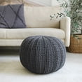 thumbnail image 3 of LR Home Medium Solid Transitional Indoor Round Pouf, Gray, 20" x 20" x 16", 3 of 4