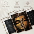 thumbnail image 6 of Elephant Stock Gold Stained Buddha Head Wall Art - Horizontal Multi Panel Canvas - Living Room Wall Decor - People Multi Panel - Gray And Black Decor - 36" x 22", 6 of 8