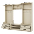 thumbnail image 6 of 4-in-1 Detachable Hall Tree with Storage Bench, Wood Coat Rack with 7 Hooks, 2 Display Dividers and 2 Cabinet, Mudroom Organizer with 4 Drawers and 2 Shoes Storage Shelves for Hallway, 6 of 8