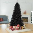 thumbnail image 2 of JUSTLET Christmas Tree, 7.5FT Artificial Christmas Tree W/ 1490 PVC Branch Tips Just for Halloween, Unlit, Black, 2 of 8