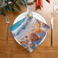 thumbnail image 2 of Satin Native Fab Cotton Dinner Napkin Seashells on Sunny Beach Reusable, 2 of 8