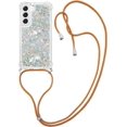 thumbnail image 4 of Long Crossbody Lanyard Clear Case for Samsung Galaxy S23+ Plus with Adjustable Neck Strap, Glitter Sparkly Bling Quicksand Phone Cover Cases for Samsung Galaxy S23 Plus Rose Gold QKG Silver, 4 of 14