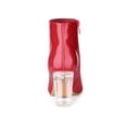 thumbnail image 3 of BLISSFUL STEP Women's Clear Heel Pointy Toe Block Heels Ankle Boots Red 7, 3 of 8