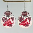 thumbnail image 2 of Soccer Earrings Cheerleaders Multicolor Rugby Geometric Wooden Print Cheer Earrings Rugby Cheerleader Earrings Cheer Jacket Earrings Girls Earrings for Sensitive Ears Rhinestone Earrings Earring Set, 2 of 4