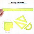 thumbnail image 4 of Uxcell 4pcs Triangular Ruler Set 30cm Plastic Ruler Protractor Triangle Ruler, Yellow, 4 of 6