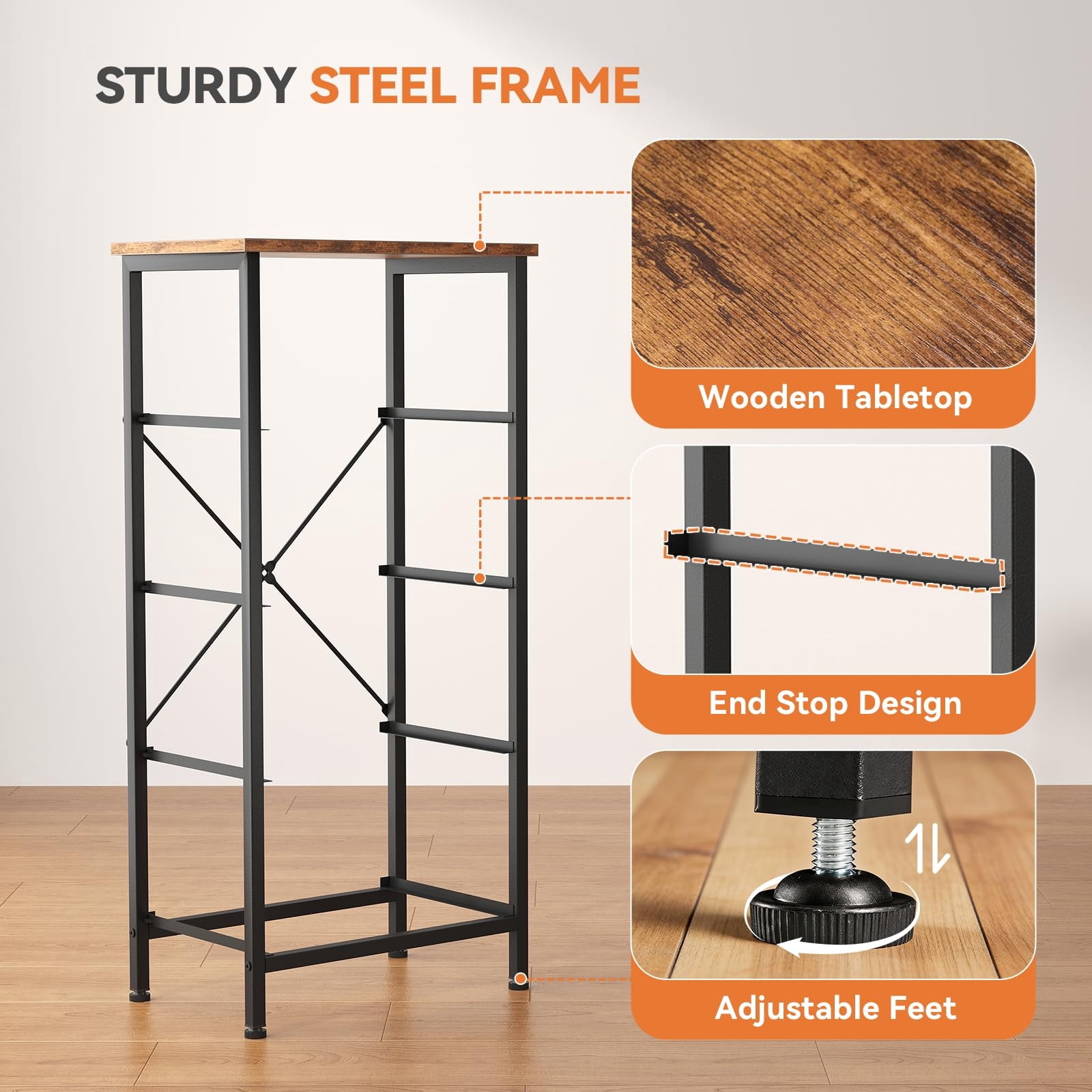 Telyra 4-Drawer Fabric Dresser 37.4" Tall Storage Tower with Wood Top and Steel Frame Narrow Organizer, Floral Painted