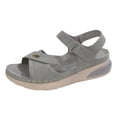 thumbnail image 5 of Rokment Comfortable Ortho Walking Sandals for Women Plantar Fasciitis Beach Summer Casual Leather Buckles Open Toe Memory Foam Non Slip Nursing Work Shoes Grey Size 9.5, 5 of 6