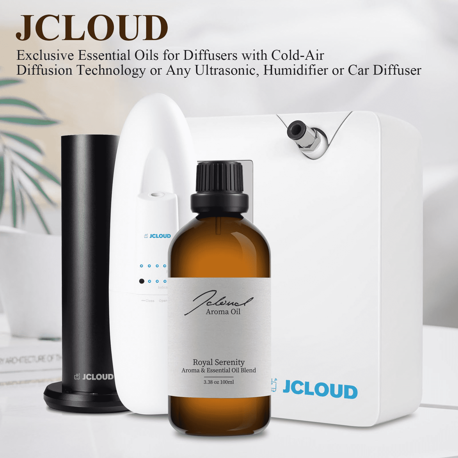 JCLOUD Royal Serenity Essential Oil Inspired by Ritz-Carlton Hotel | Hotel Scent - Pure Aromatherapy Diffuser Oil with Lemon, Jasmine and Amber, Home Luxury & Hotel Scents for Diffuser - 100mL