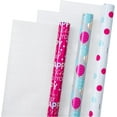 thumbnail image 6 of Birthday Wrapping Paper Roll - Mini Roll - Cake/Flower/Candle Print for Girl, Women Gift Wrapping - 17 x 120 inches, 3 Rolls (42.5 sq.ft.ttl.), 6 of 13