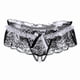 thumbnail image 1 of Tangas de malla con encaje floral, bragas con lazo y entrepierna abierta con perlas artificiales, lencería y ropa interior sexy para mujer, 1 of 5