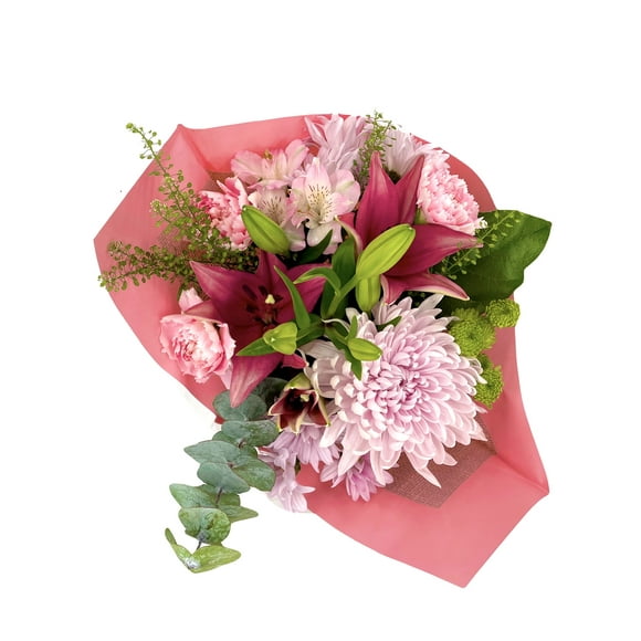 Fresh Flowers Bouquet, Mix Flowers - Pink