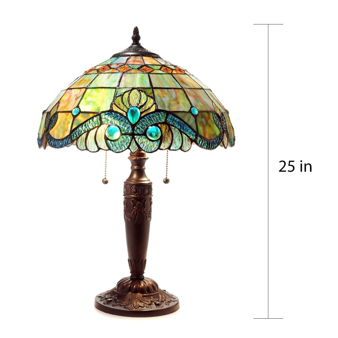 Serena D Italia Tiffany 2 Light Pearl Vintage 25 In Table Lamp Serena D Italia Tiffany 2 Light Pearl Vintage 25 In Table Lamp