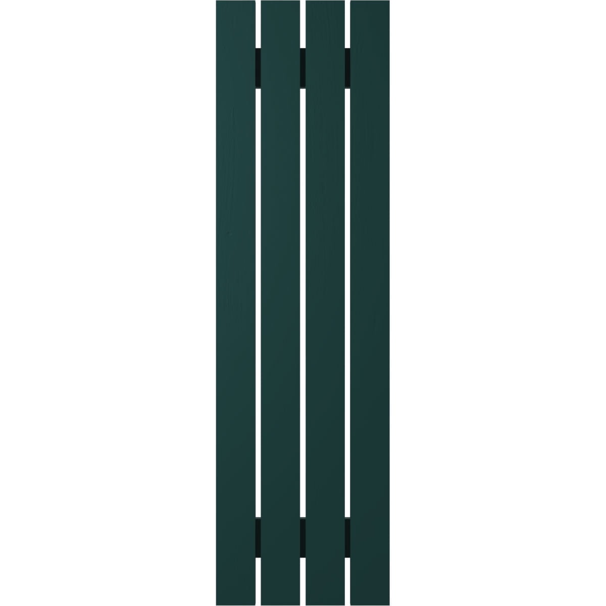 Ekena Millwork 15 1/2"W x 49"H Americraft Four Board (2 Batten) Exterior Real Wood Spaced Board-n-Batten Shutters (Per Pair), Thermal Green