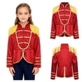 thumbnail image 3 of Aislor Girls Royal Guard Drummer Marching Band Long Sleeve Fringe Tassel Epaulets Outwear Jacket Coat Red 6, 3 of 7