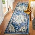 thumbnail image 2 of SAFAVIEH Madison Elinor Traditional Distressed Runner Rug, Navy/Ivory, 2' x 8', 2 of 8