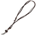 thumbnail image 1 of Collar de dientes de lobo para hombre, collar de cuerda de cuero, collar de colmillos de lobo, joyería vikinga, 1 of 6
