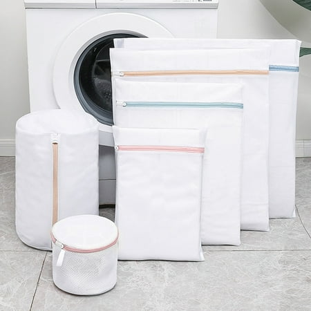 

4/5/6/8Pcs Washing Machine Laundry Bag Underwear Clothes Mesh Net Zipper Pouch Purple Polyester
